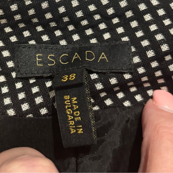 Escada Black and White 3/4 Sleeve Dress Geometric Pattern Size 38 - Picture 3 of 5